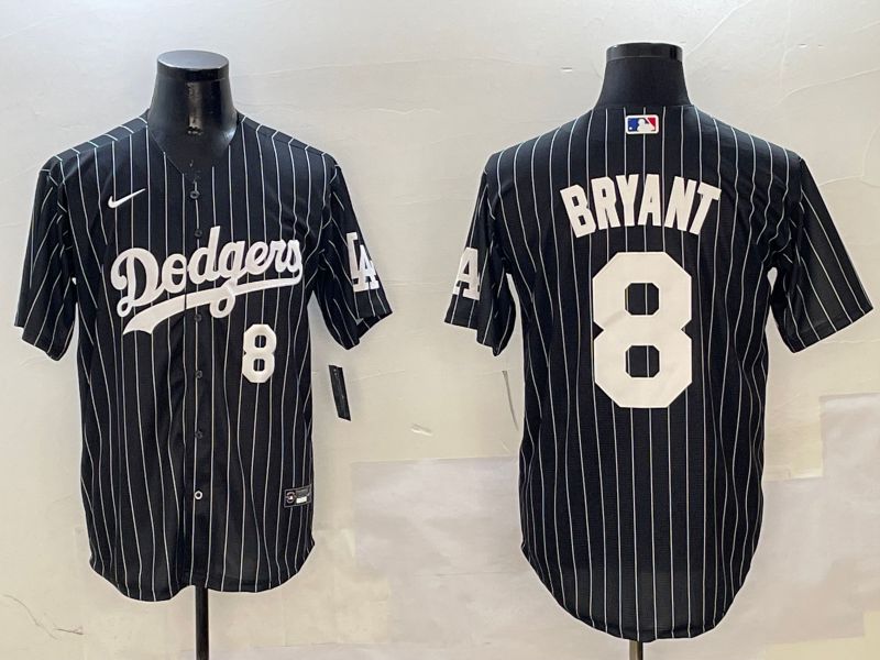 Men Los Angeles Dodgers #8 Bryant Black Stripe Jointly Name 2025 Nike MLB Jersey style 11->los angeles dodgers->MLB Jersey
